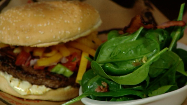Burger z karmelizowaną dynią
